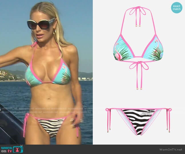 Dolce & Gabbana Flamingo-Print Bikini worn by Dorit Kemsley on The Real Housewives of Beverly Hills
