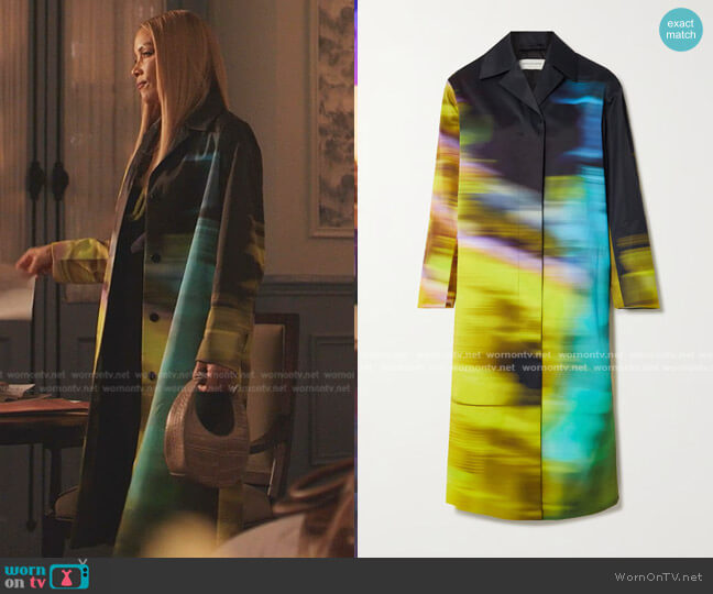 Dries van Noten Rosa Printed Gabardine Coat worn by Dominique Deveraux (Michael Michele) on Dynasty