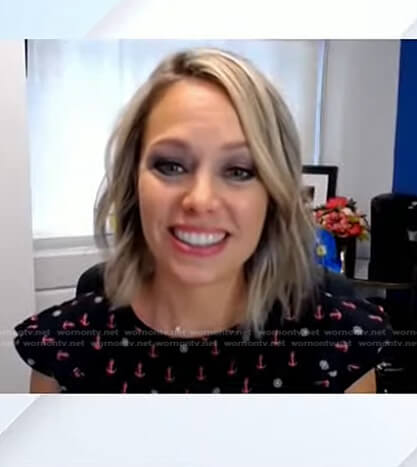 Dylan’s navy anchor print ruffle top on Today