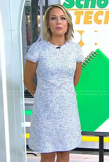 Dylan’s light blue tweed dress on Today