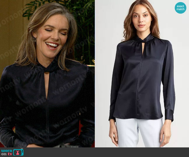 Elie Tahari Silk Twist Shirt worn by Diane Jenkins (Susan Walters) on The Young and the Restless