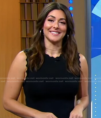 Erielle Reshef’s black scalloped trim dress on Good Morning America