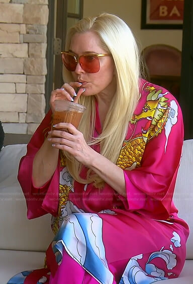 Erika’s pink dragon print robe on The Real Housewives of Beverly Hills