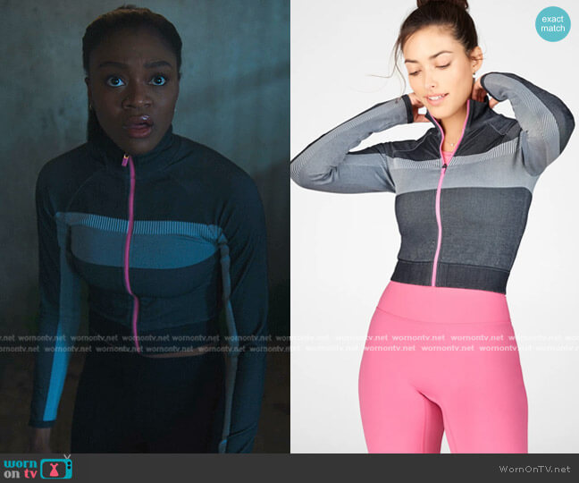 Fabletics Tory Cropped Seamless Jacket worn by Calliope Burns (Imani Lewis) on First Kill