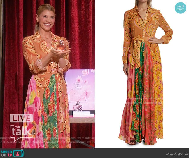 Farm Rio Mixed Prints Maxi Chemise worn by Amanda Kloots on The Talk