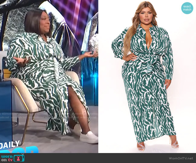 Fashion Nova Safari Vibes Maxi Dress worn by Loni Love on E! News