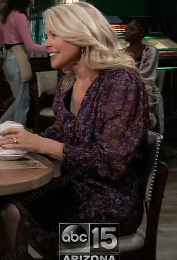 Felicia’s blue floral print dress on General Hospital