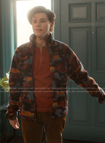 Felix’s camo fleece jacket on Love Victor