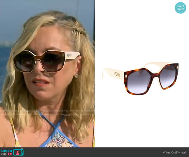 Fendi Geometric Square Acetate Sunglasses worn by Sutton Stracke on The Real Housewives of Beverly Hills