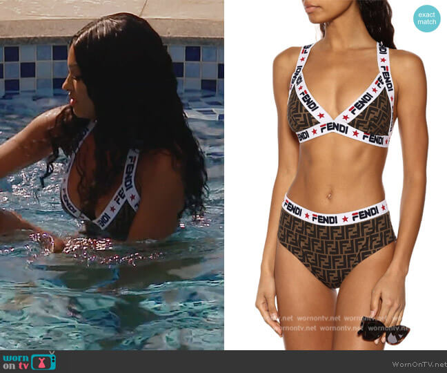 Fendi Monogram Logo Bikini worn by Lesa Milan (Lesa Milan) on The Real Housewives of Dubai