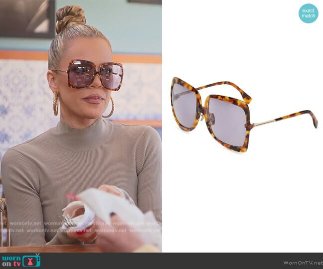 Fendi Promeneye sunglasses worn by Khloe Kardashian (Khloe Kardashian) on The Kardashians