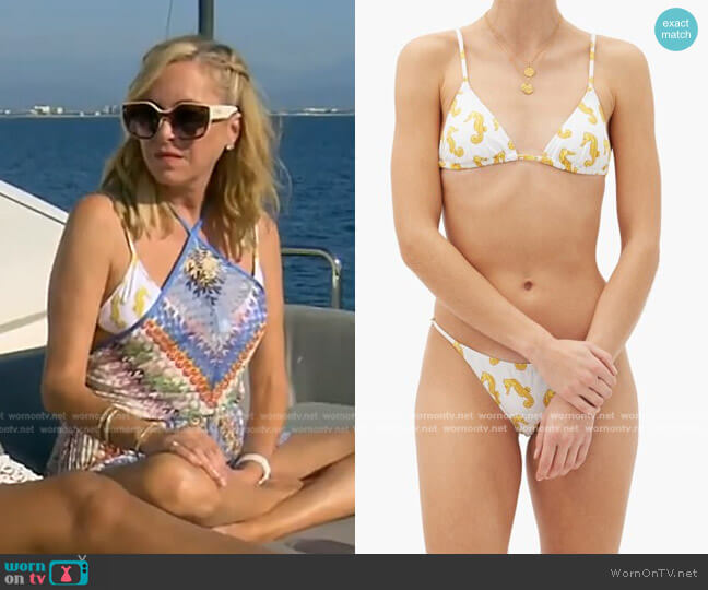 Fisch Coco Seahorse-Print Triangle Bikini Top worn by Sutton Stracke on The Real Housewives of Beverly Hills