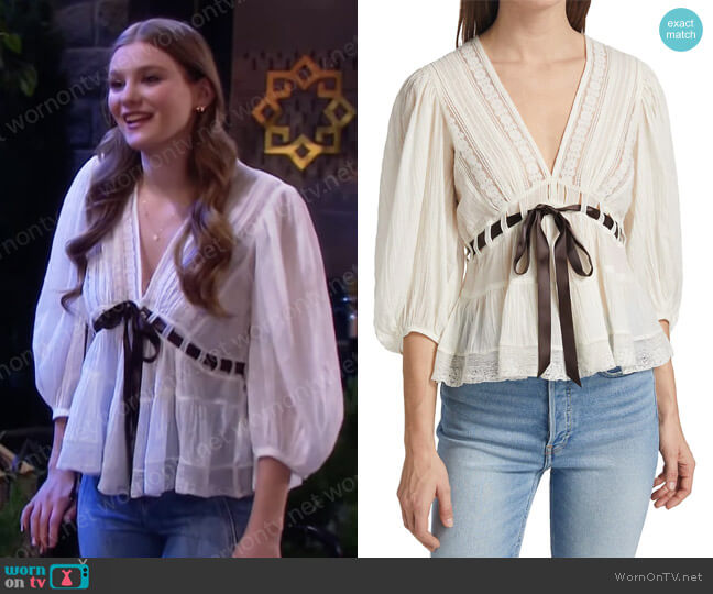 Free People Favorite Romance Tunic worn by Alice Caroline Horton (Lindsay Arnold) on Days of our Lives