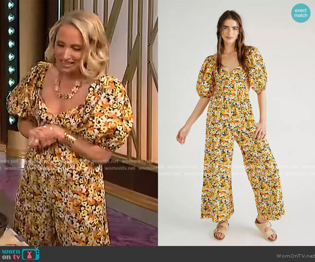 Free People Amy Floral Jumpsuit