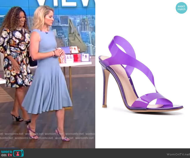Gianvito Rossi Metropolis 115mm sandals worn by Sara Haines on The View