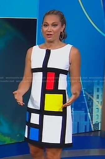 Ginger’s multicolor colorblock shift dress on Good Morning America