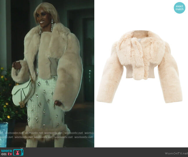 Givenchy Faux-fur cropped jacket worn by Chanel Ayan (Chanel Ayan) on The Real Housewives of Dubai