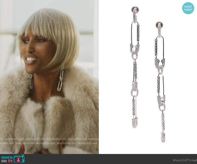 Givenchy G Clip Crystal Pendent Earrings worn by Chanel Ayan (Chanel Ayan) on The Real Housewives of Dubai