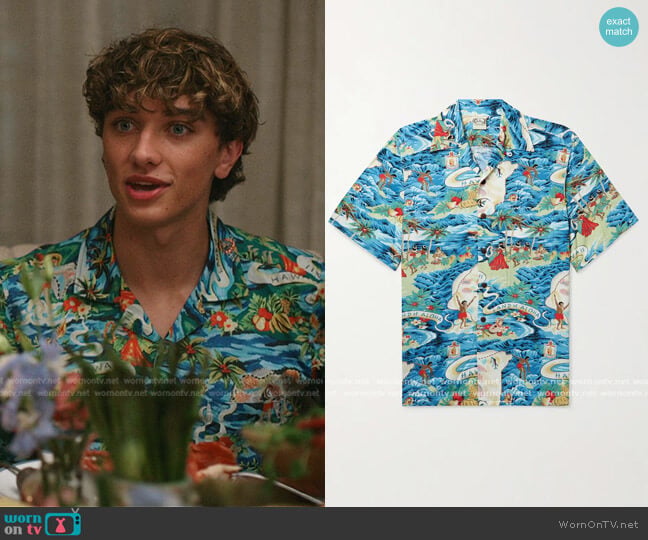 Go Barefoot Convertible-Collar Printed Cotton-Blend Shirt worn by Jeremiah Fisher (Gavin Casalegno) on The Summer I Turned Pretty