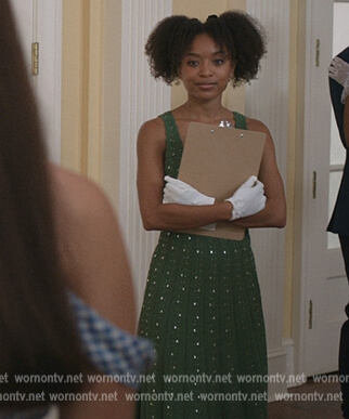 Nicole’s green embellished dress on The Summer I Turned Pretty