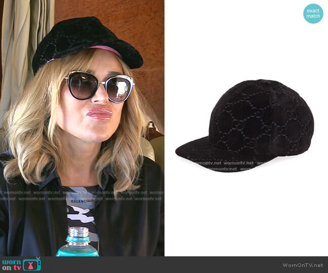 Gucci GG Supreme Velvet Baseball Hat worn by Diana Jenkins on The Real Housewives of Beverly Hills