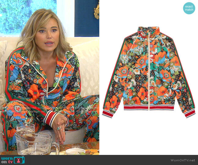The North Face x Gucci Floral Jacket worn by Diana Jenkins on The Real Housewives of Beverly Hills