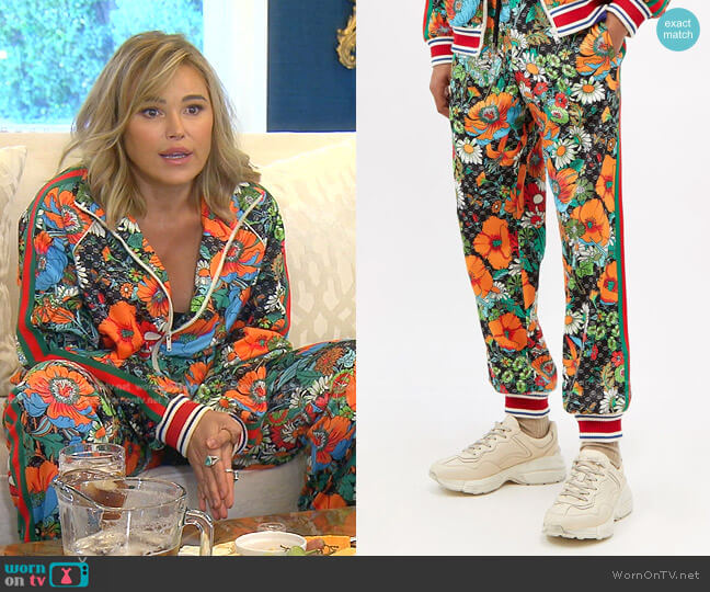 The North Face x Gucci Floral Track Pants worn by Diana Jenkins on The Real Housewives of Beverly Hills