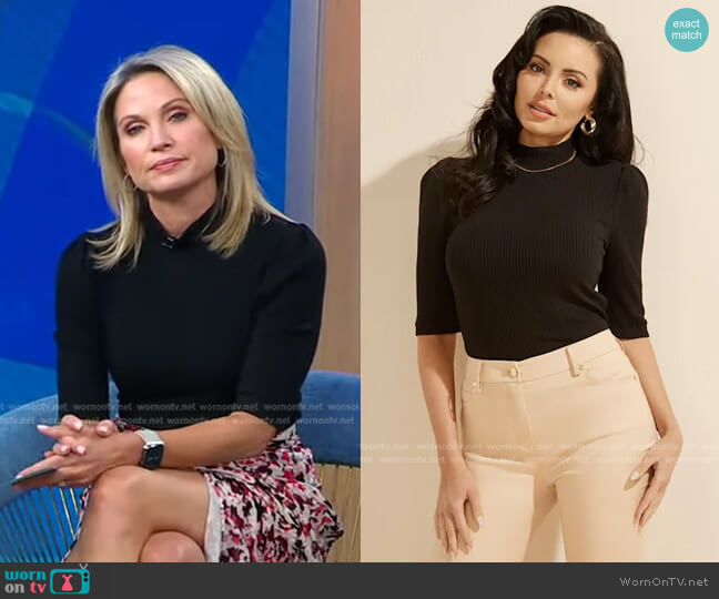 Guess Jefra Top worn by Amy Robach on Good Morning America