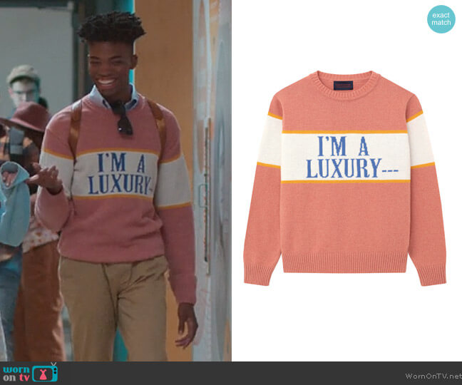 Gyles and George I'm a Luxury Sweater worn by Ben Wheeler (Jonas Dylan Allen) on First Kill