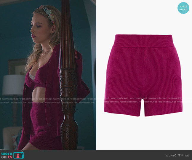 Helmut Lang Ribbed Cotton-Blend Shorts worn by Elinor (Gracie Dzienny) on First Kill