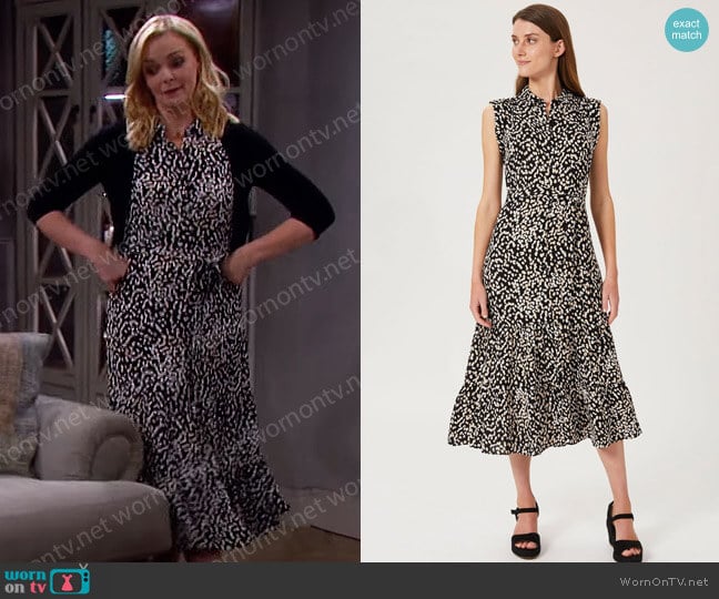 Hobbs Esme Midi Dress worn by Belle Brady (Martha Madison) on Days of our Lives