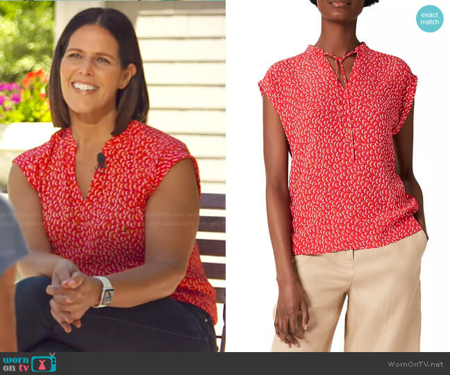 Hobbs Cala Blouse worn by Dana Jacobson on CBS Mornings