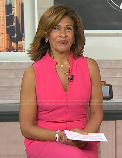 Hoda’s pink zip-front jumpsuit on Today