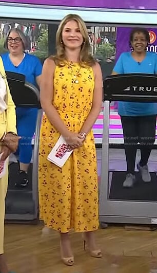 Jenna’s yellow floral sleeveless jumpsuit on Today