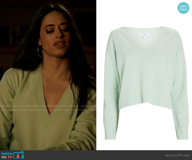 Elroy V-Neck Cashmere Sweater from Intermix worn by Liz Ortecho (Jeanine Mason) on Roswell New Mexico