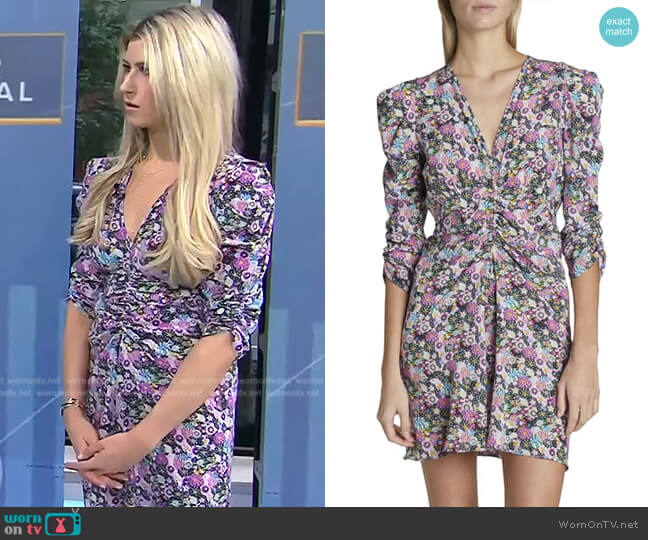 Isabel Marant Aliniza Floral Print Silk Dress