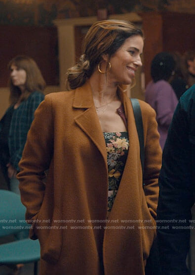 Isabel’s mustard yellow coat on Love Victor