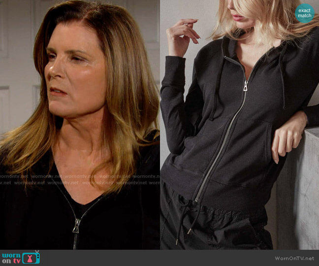 James Perse Vintage French Terry Zip Up Hoody worn by Sheila Carter (Kimberlin Brown) on The Bold and the Beautiful