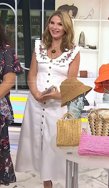 Jenna’s white floral embroidered dress on Today