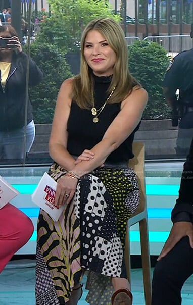Jenna’s mixed print pleated skirt on Today