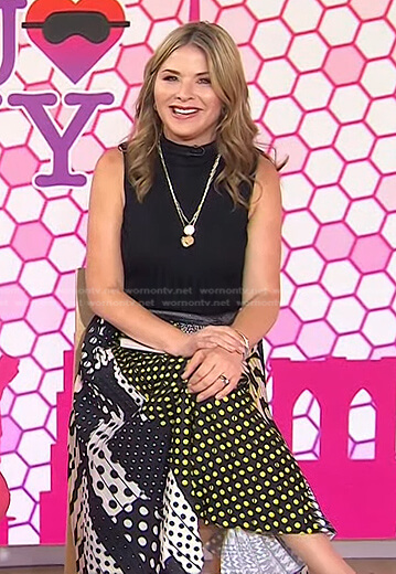 Jenna’s mixed print pleated skirt on Today