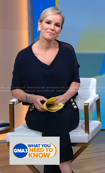 Jennifer’s navy cropped sailor pants on Good Morning America