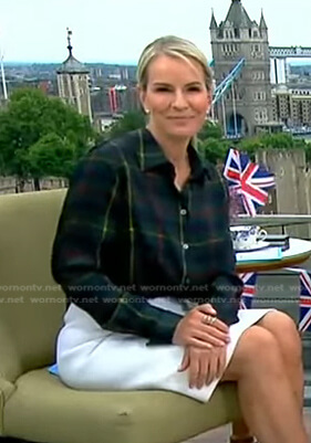 Jennifer’s green plaid blouse on Good Morning America
