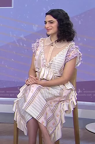 Jenny Slate’s floral ruffle trim dress on Today