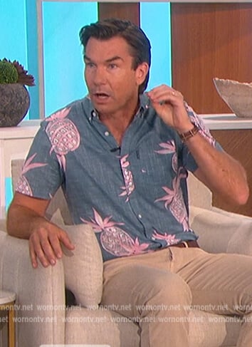 Jerry’s pineapple print shirt on The Talk