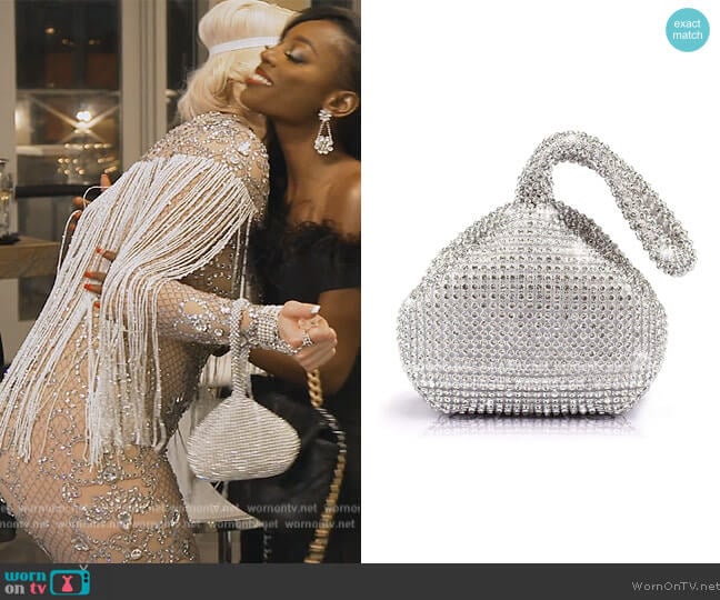 Jian Ya Na Embellished Clutch Bag worn by Kathryn Dennis on Southern Charm