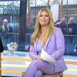 Jill’s lilac button-sleeve jacket and pants on Today