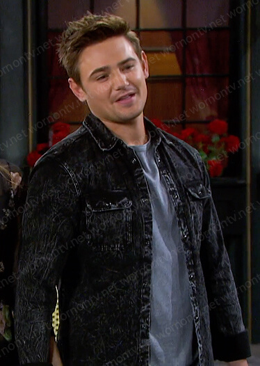 Johnny’s black washed denim shirt on Days of our Lives
