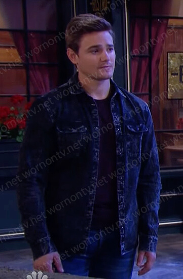 Johnny’s black washed denim shirt on Days of our Lives