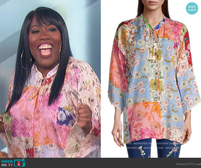 Johnny Was Cosmo Marianne Floral Patchwork worn by Sheryl Underwood on The Talk